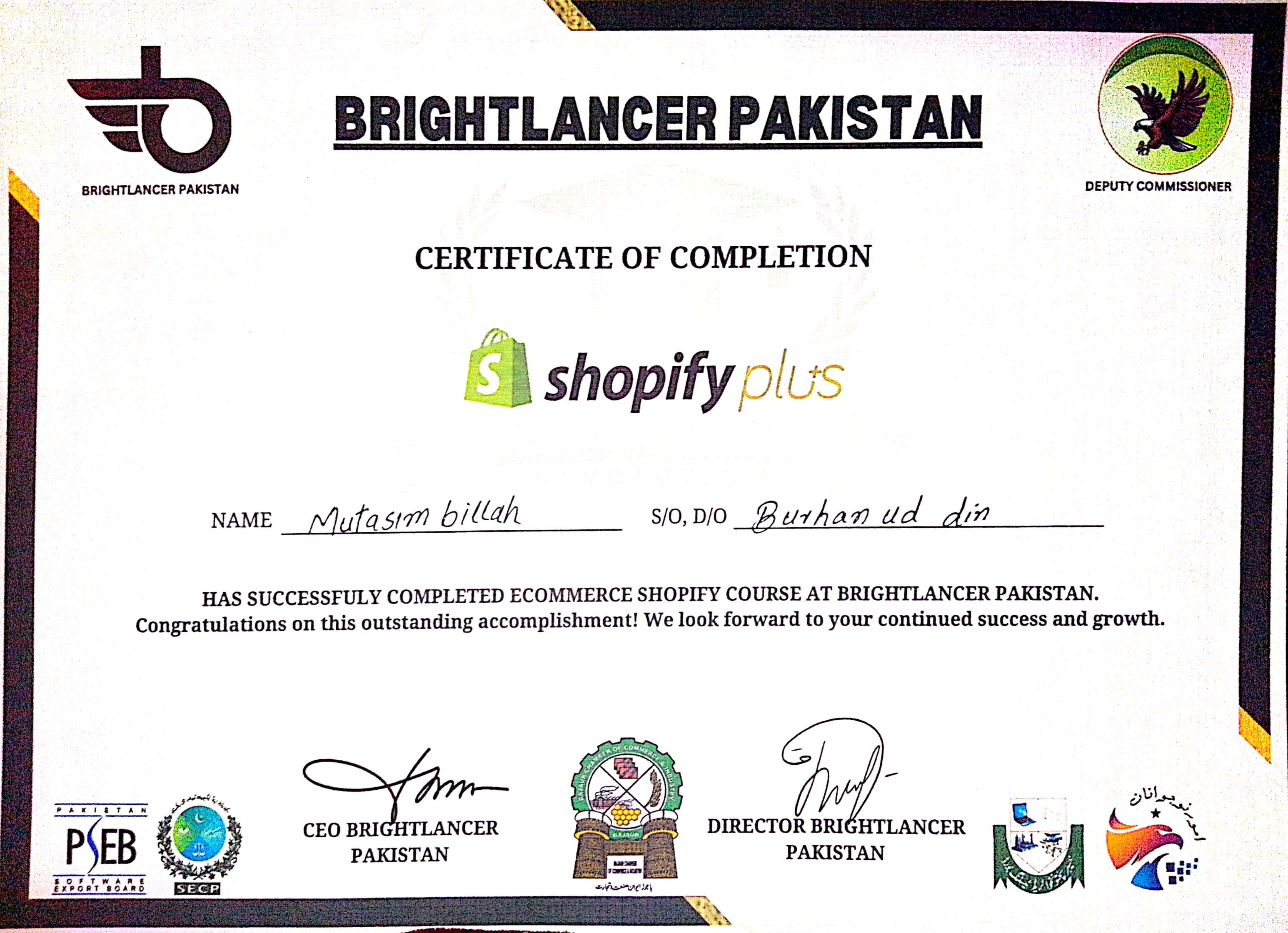 Shopify Certificate